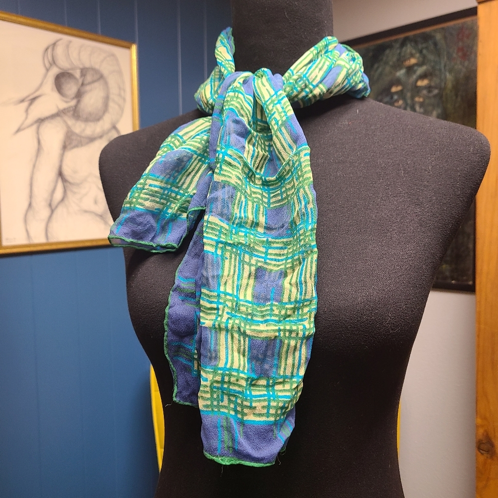 Vintage Vera Neumann Silk Plaid Scarf